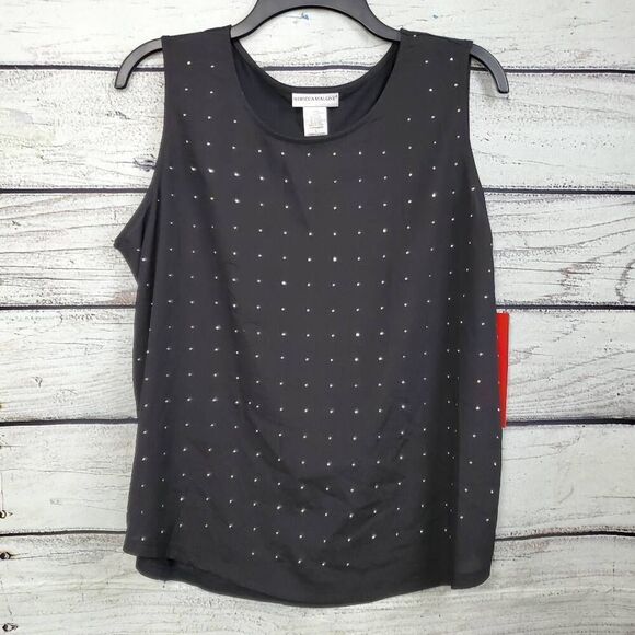 Rebecca Malone Large Black Blouse, NWT - Picture 1 of 6